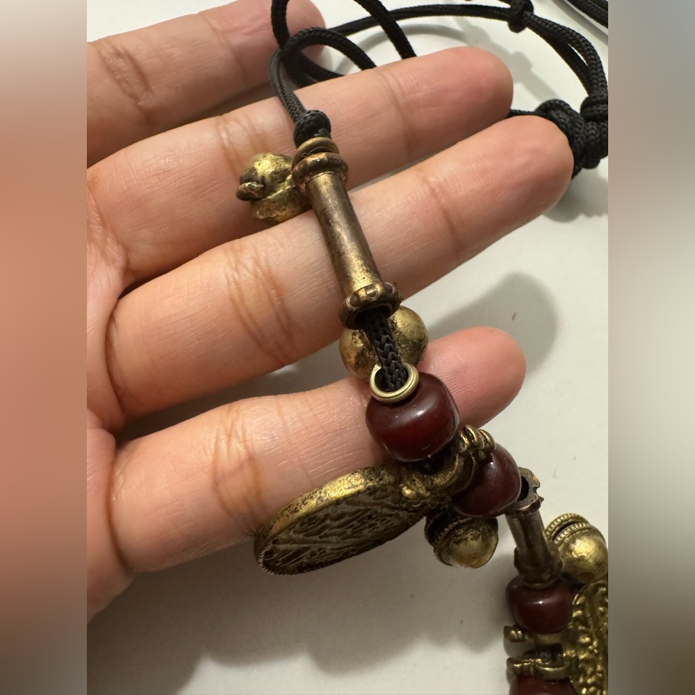 Middle Eastern Tribal Coin/Bell Dangle Necklace - Picture 5 of 8